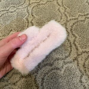 Soft Pink Fur Hair Clip